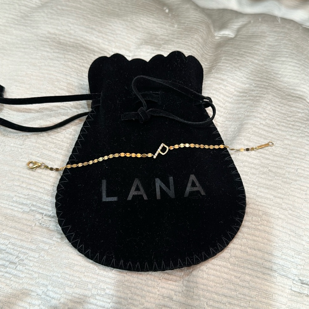 LANA
14k Diamond Initial Bracelet
Letter P